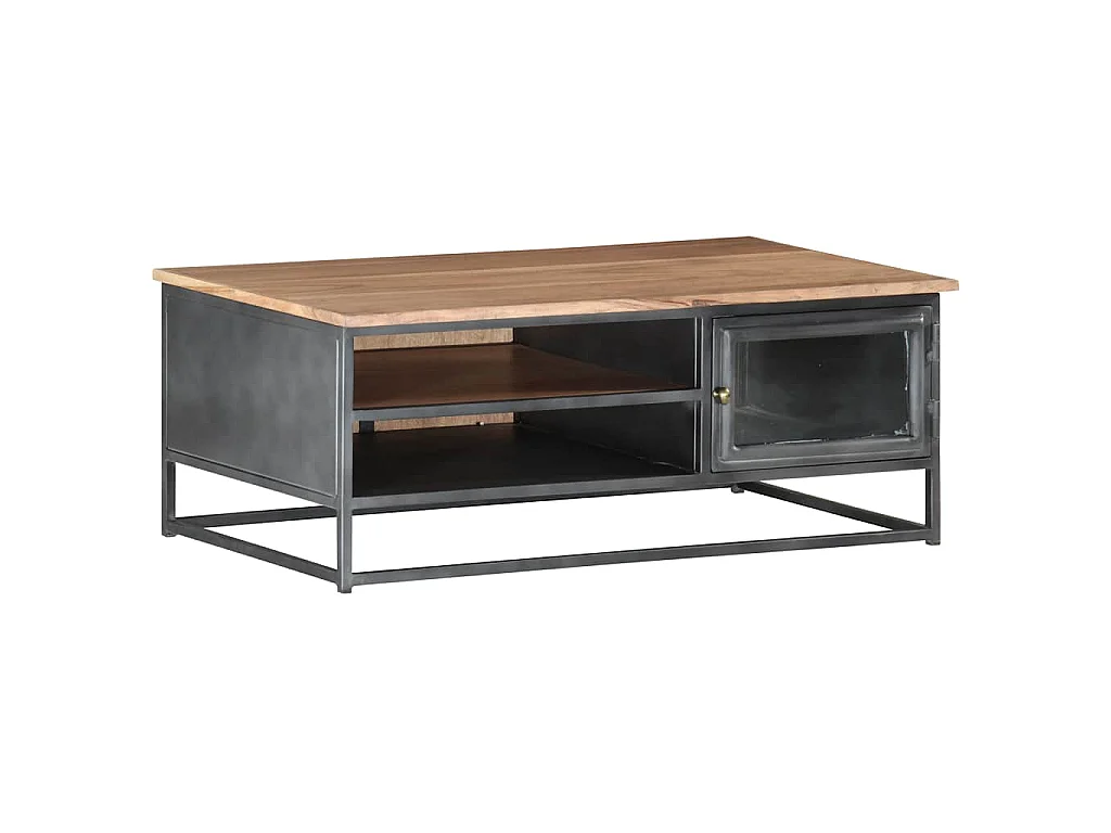 Table basse Gris 90x50x35 cm Bois d'acacia massif