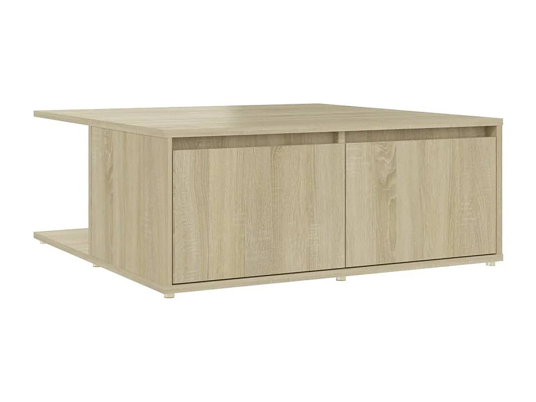 Table basse chêne sonoma 80x80x31 cm bois d'ingénierie