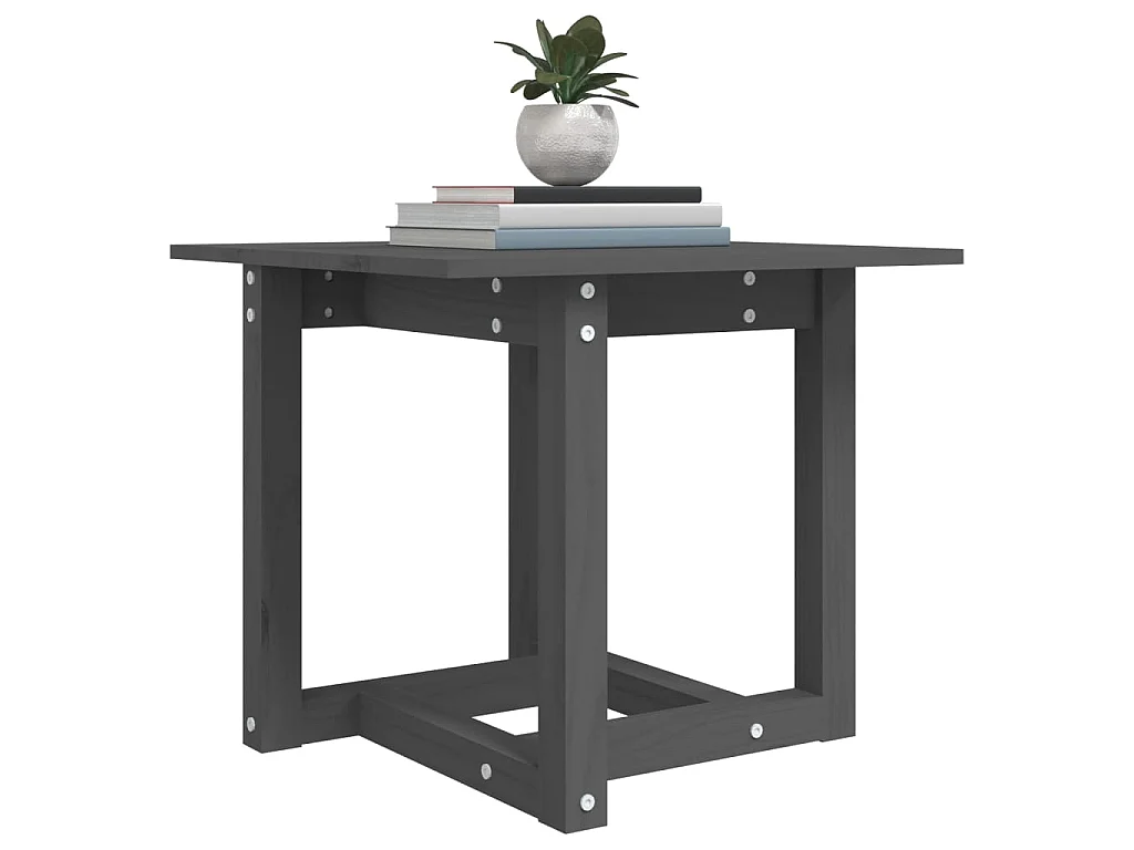 Salontafel 50x50x45 cm massief grenenhout grijs