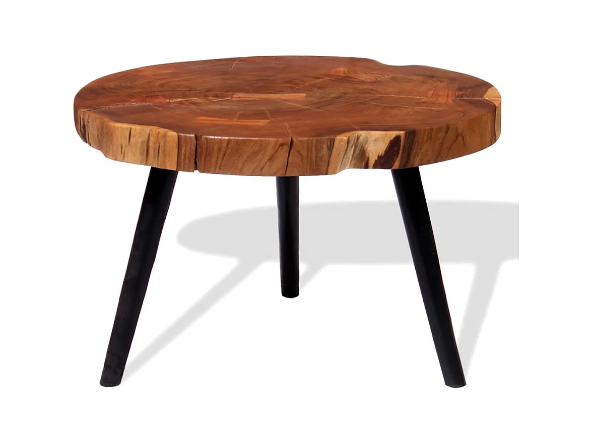 Tavolino da Salotto a Tronco in Legno di Acacia (55-60)x40 cm
