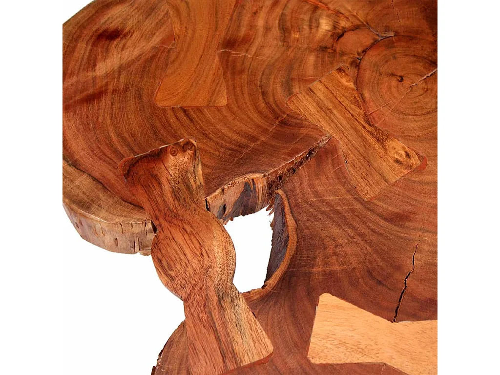 Mesa de centro de tronco madeira de acácia maciça (55-60)x40 cm