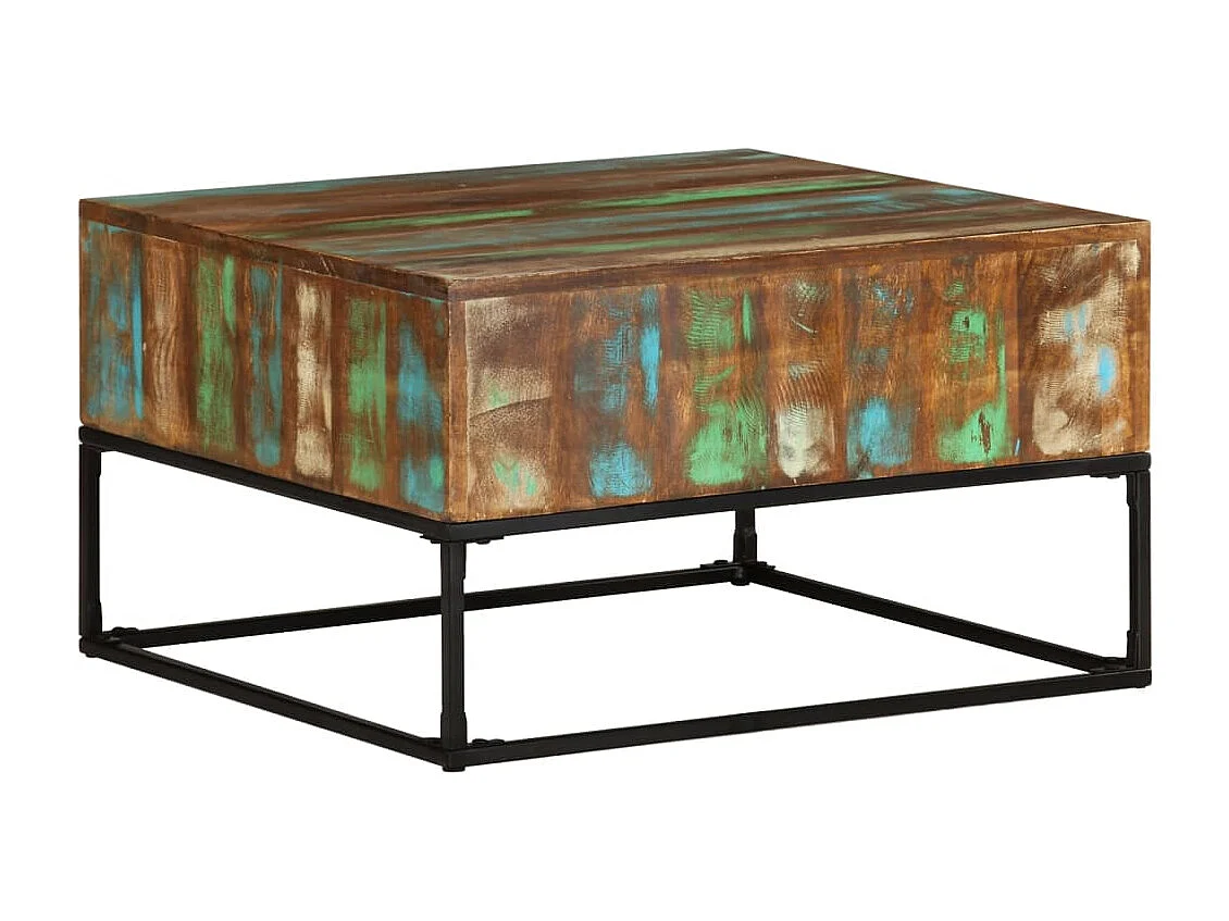 Tavolino da Salotto 68x68x41 cm in Legno Massello di Recupero