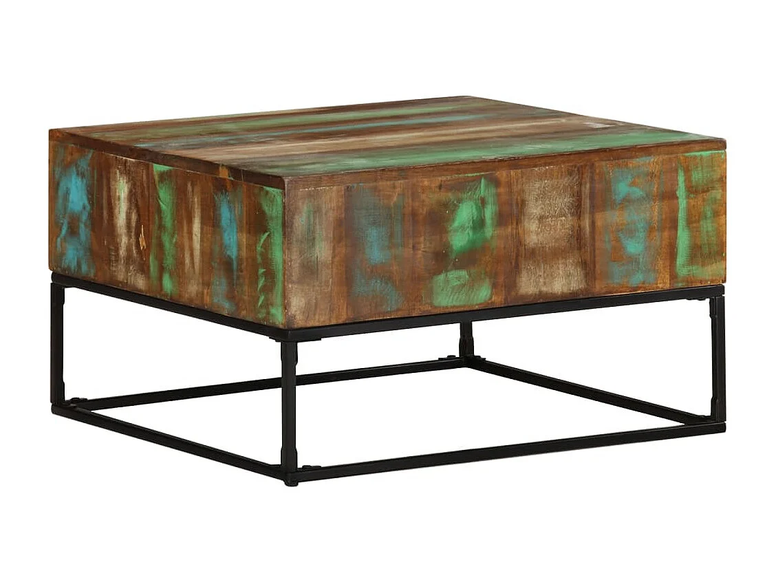 Tavolino da Salotto 68x68x41 cm in Legno Massello di Recupero