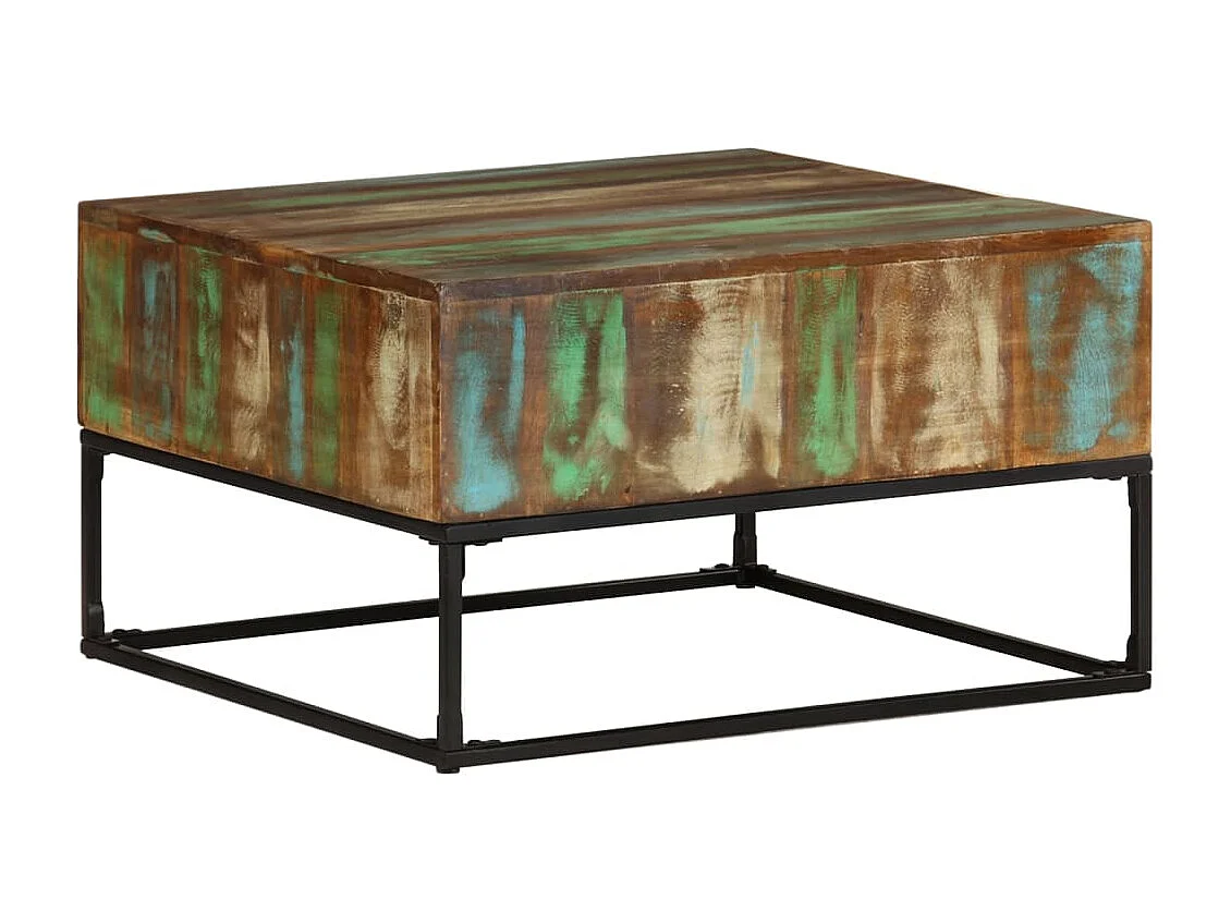 Tavolino da Salotto 68x68x41 cm in Legno Massello di Recupero