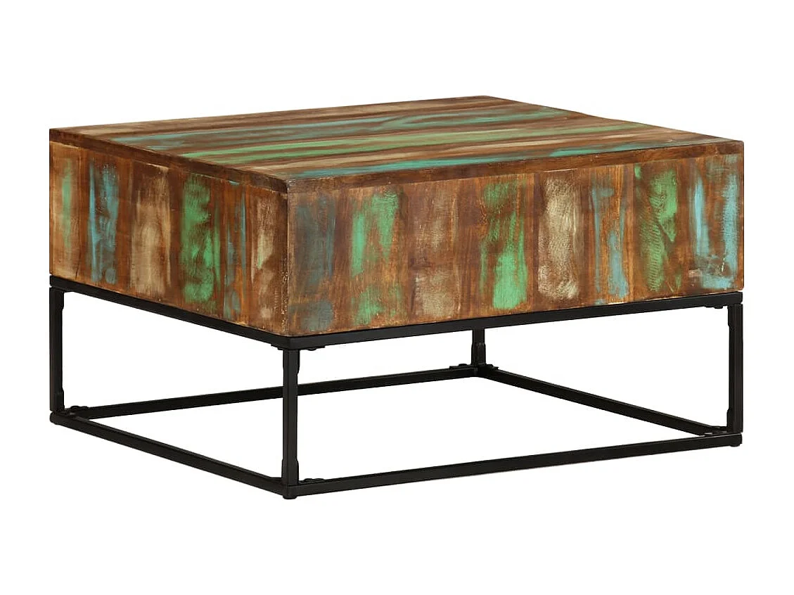 Tavolino da Salotto 68x68x41 cm in Legno Massello di Recupero