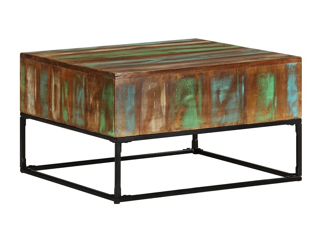 Tavolino da Salotto 68x68x41 cm in Legno Massello di Recupero