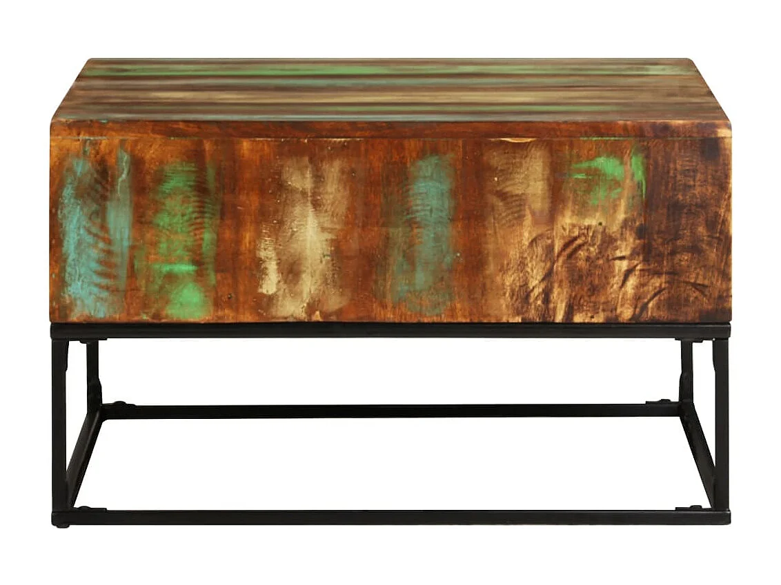 Tavolino da Salotto 68x68x41 cm in Legno Massello di Recupero