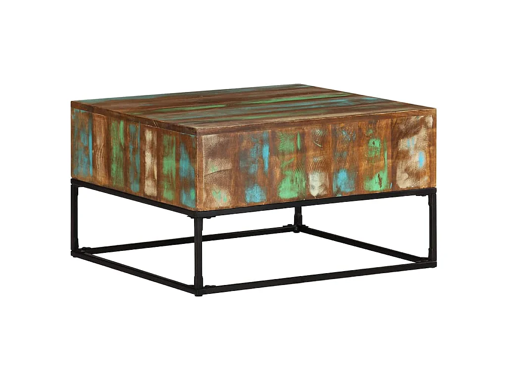 Tavolino da Salotto 68x68x41 cm in Legno Massello di Recupero