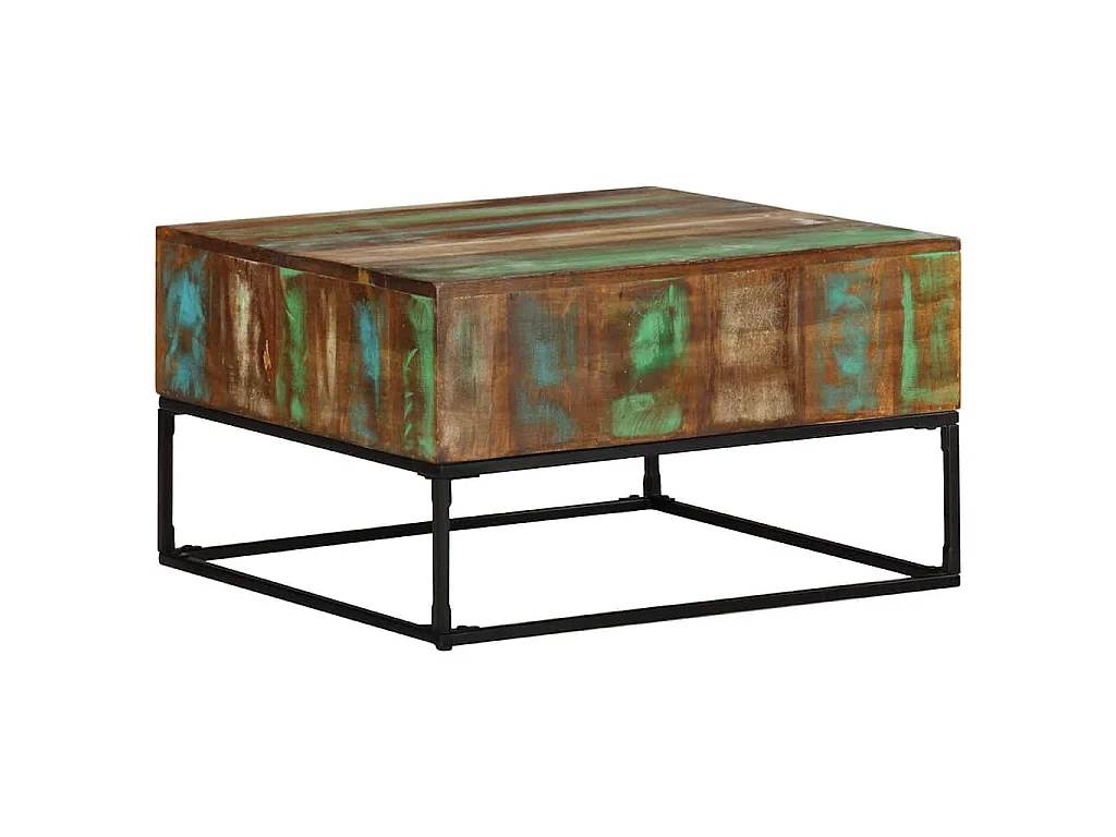 Tavolino da Salotto 68x68x41 cm in Legno Massello di Recupero