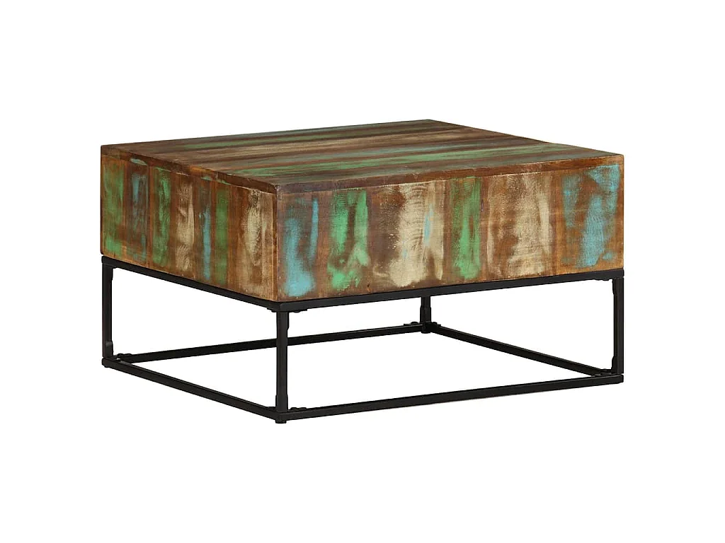 Tavolino da Salotto 68x68x41 cm in Legno Massello di Recupero