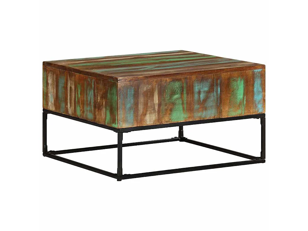 Tavolino da Salotto 68x68x41 cm in Legno Massello di Recupero