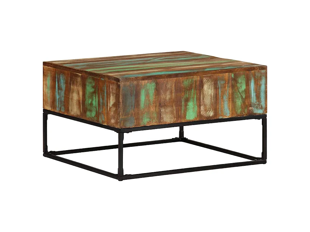 Couchtisch 68x68x41 cm Massives Altholz