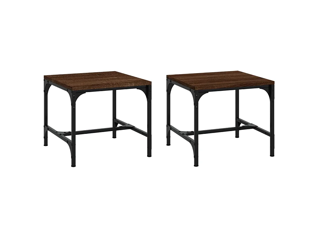 Tables d'appoint 2 pcs Chêne marron 40x40x35 cm Bois ingénierie