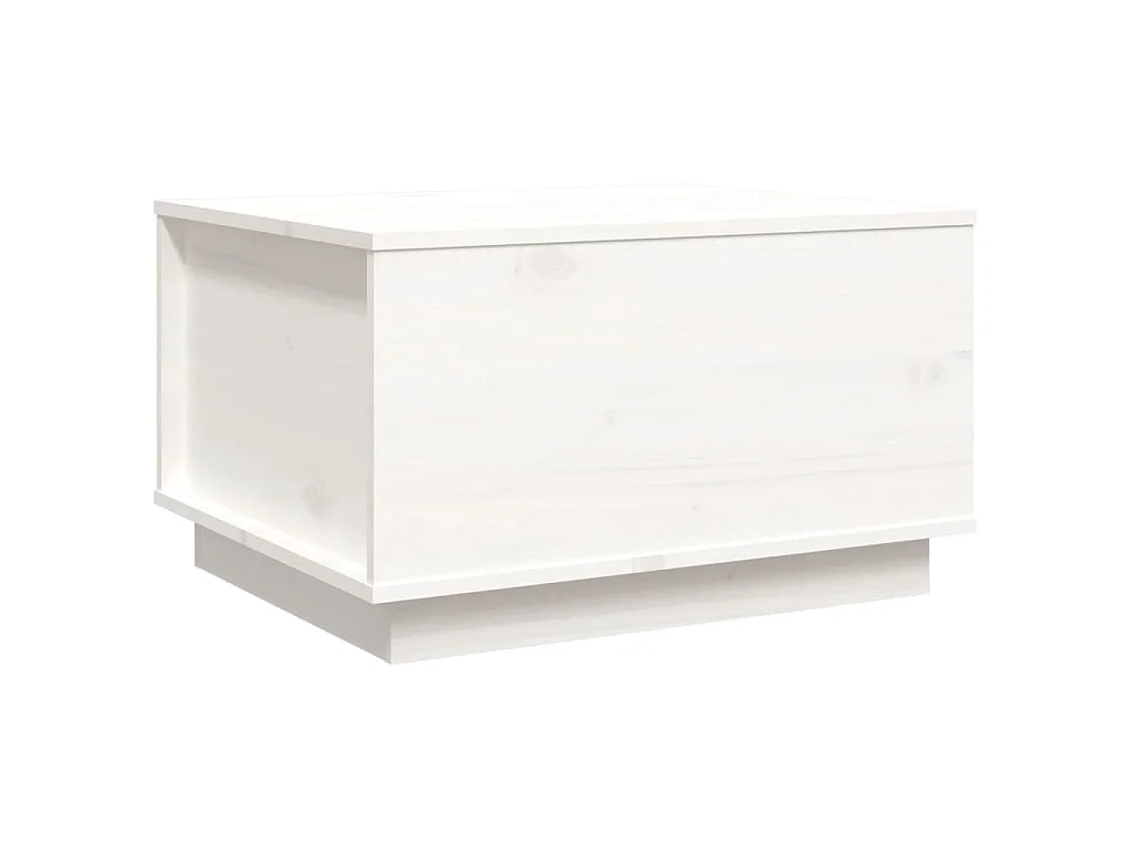 Salontafel 60x50x35 cm massief grenenhout wit