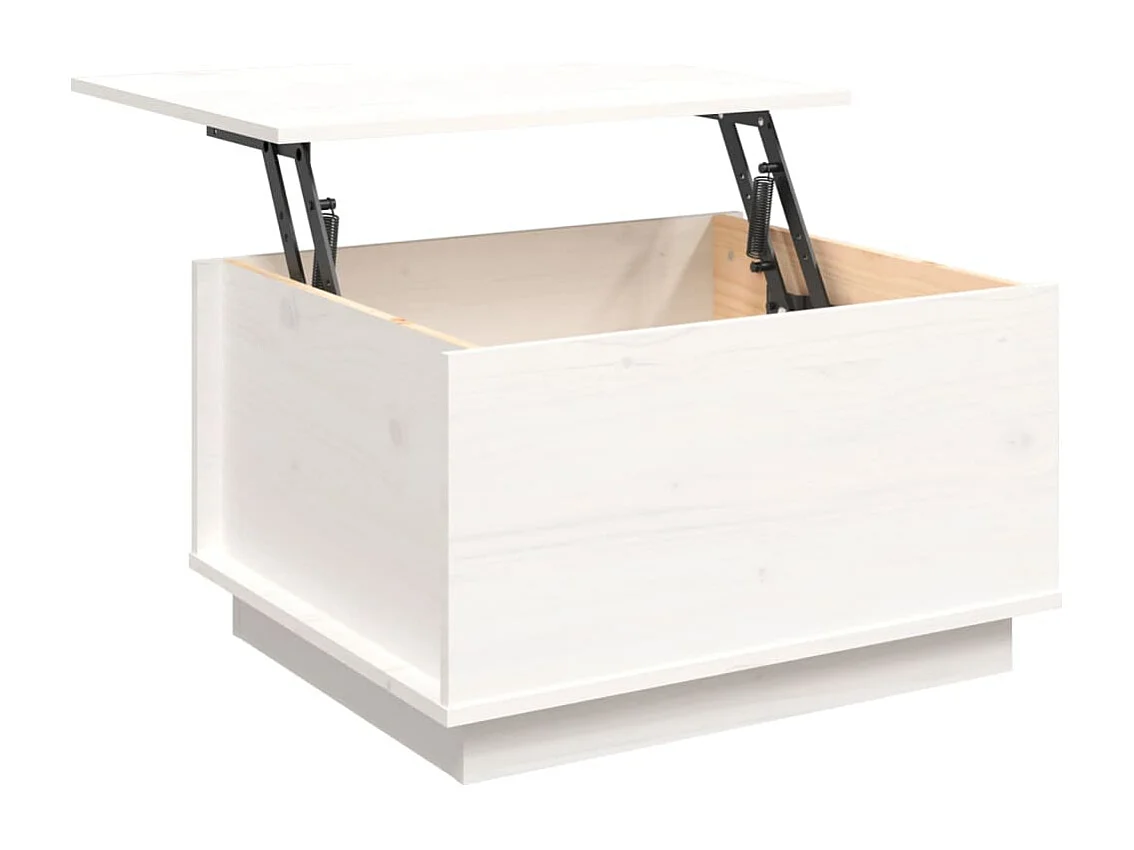 Salontafel 60x50x35 cm massief grenenhout wit