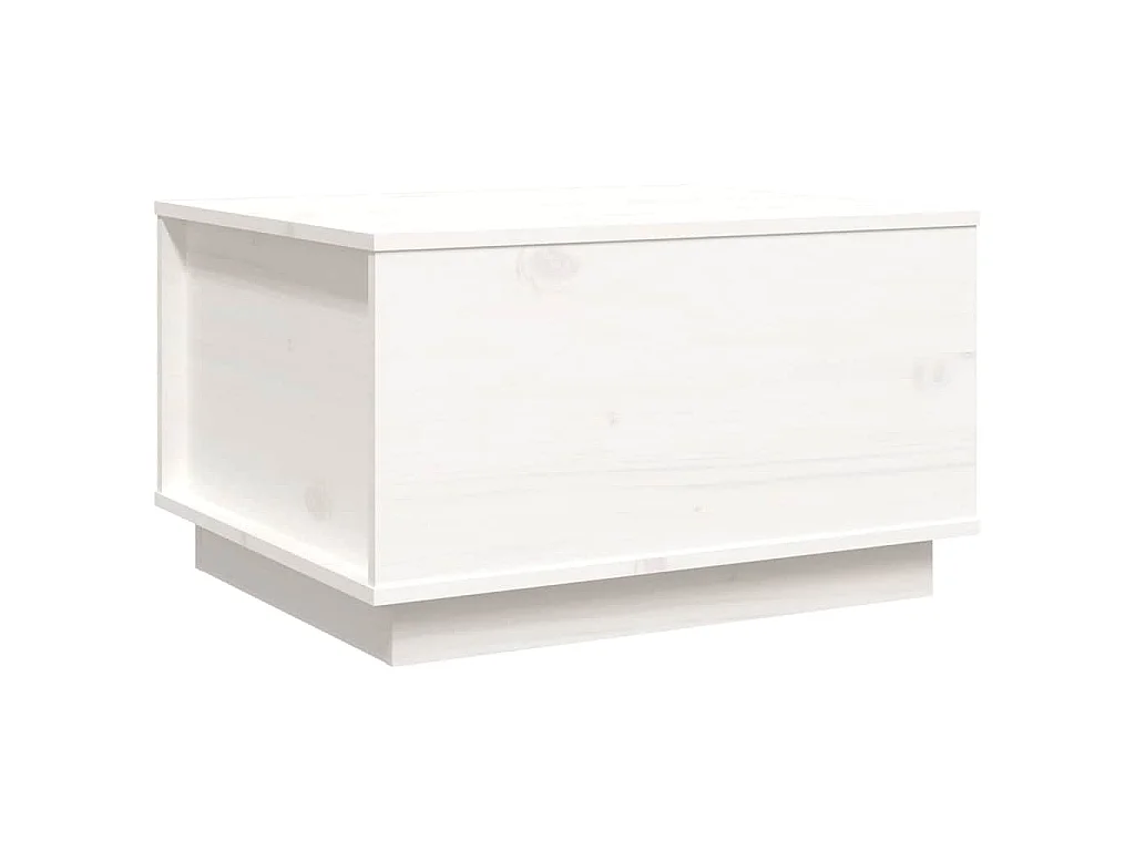 Salontafel 60x50x35 cm massief grenenhout wit