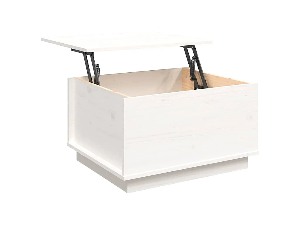 Salontafel 60x50x35 cm massief grenenhout wit