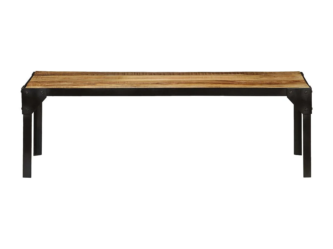 Table basse Bois massif de manguier brut et acier 110 cm