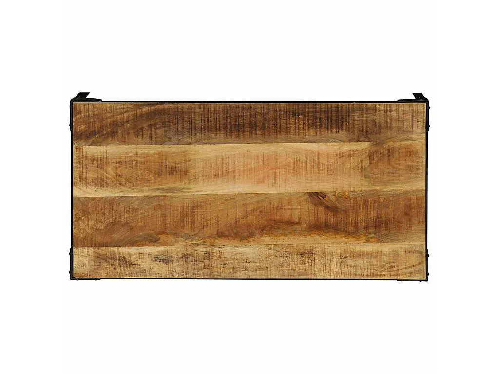 Table basse Bois massif de manguier brut et acier 110 cm