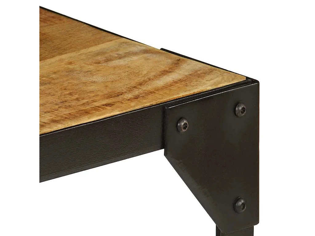 Table basse Bois massif de manguier brut et acier 110 cm
