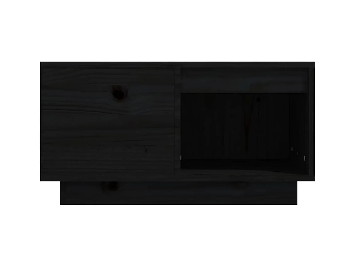 Couchtisch Schwarz 60x61x32,5 cm Massivholz Kiefer