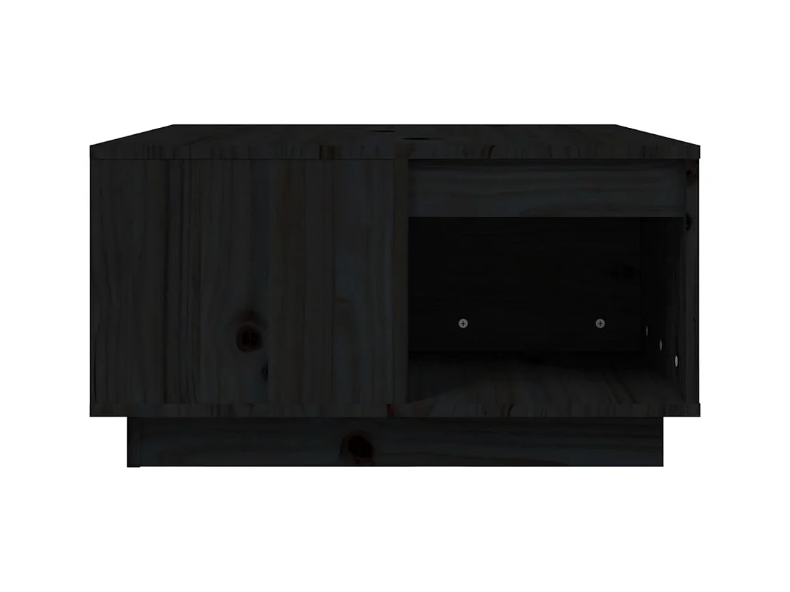 Couchtisch Schwarz 60x61x32,5 cm Massivholz Kiefer