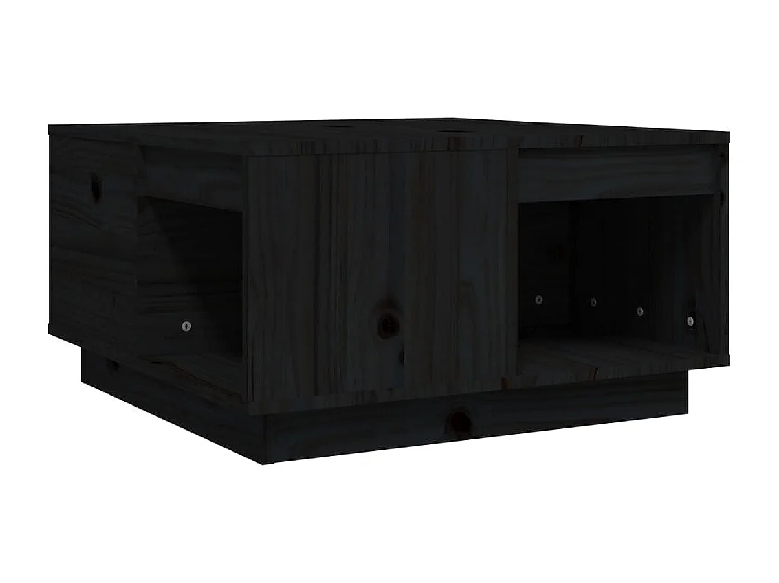 Mesa de centro 60x61x32,5 cm madeira de pinho maciça preto