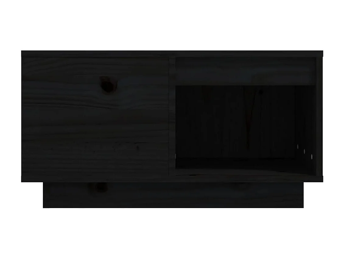 Mesa de centro 60x61x32,5 cm madeira de pinho maciça preto