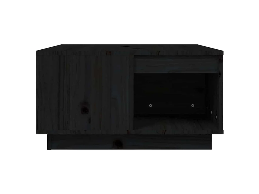 Mesa de centro de madera maciza de pino negro 60x61x32,5 cm