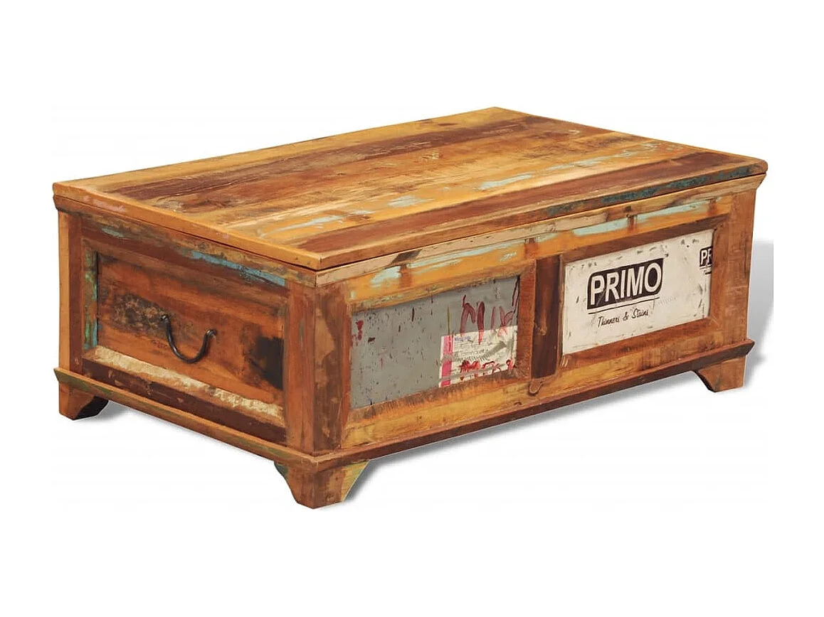 Mesa de centro vintage con almacenaje madera reciclada