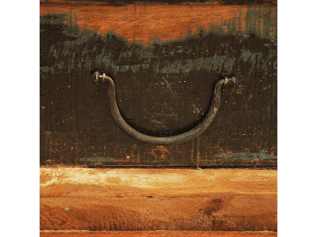 Tavolino da Caffè con Stoccaggio Vintage in Legno di Recupero