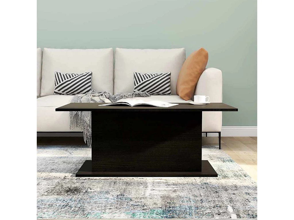 Tavolino da Salotto Nero 102x55,5x40 cm in Truciolato
