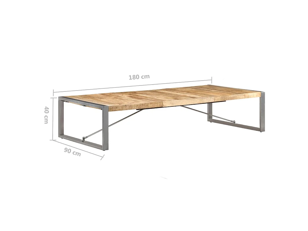 Couchtisch 180x90x40 cm Raues Mangoholz