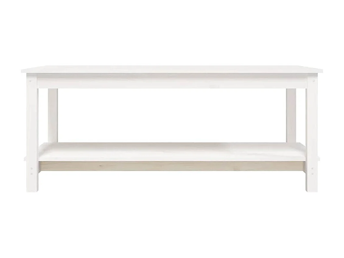 Table basse Blanc 110x55x45 cm Bois massif de pin
