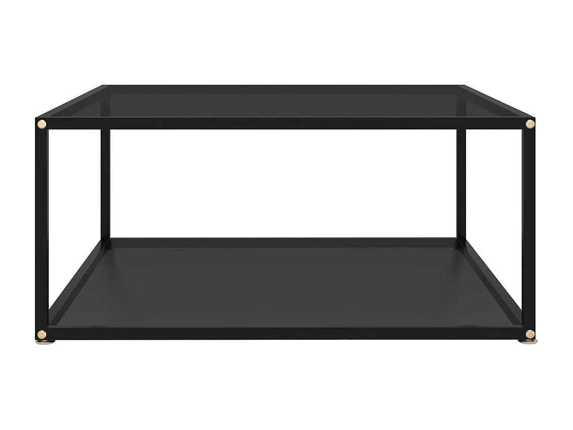 Salontafel 80x80x35 cm gehard glas zwart
