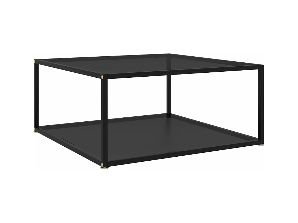 Salontafel 80x80x35 cm gehard glas zwart