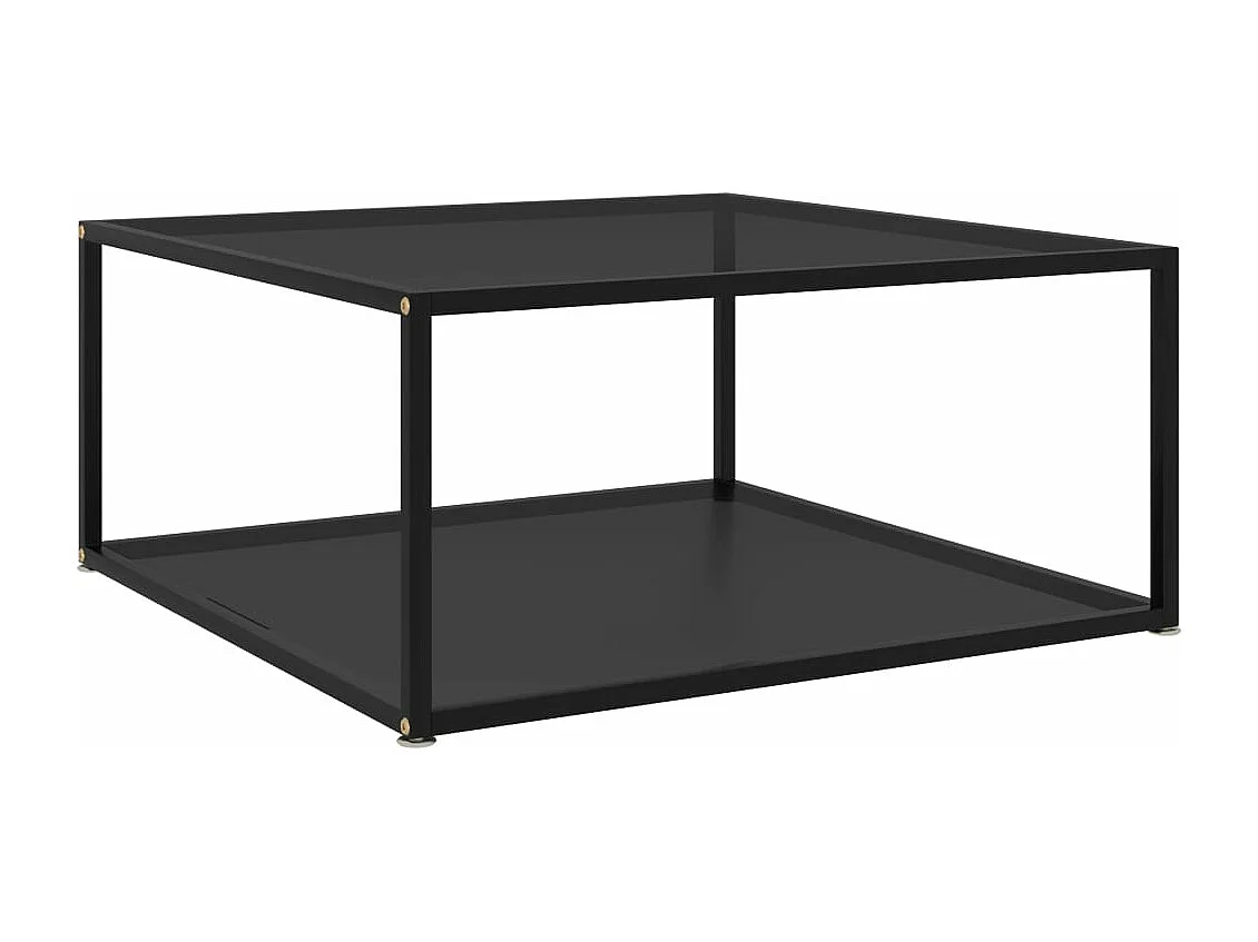 Salontafel 80x80x35 cm gehard glas zwart