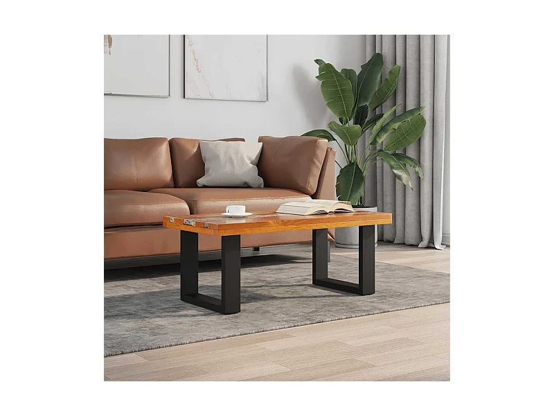 Couchtisch Teak Harz 100x50 cm