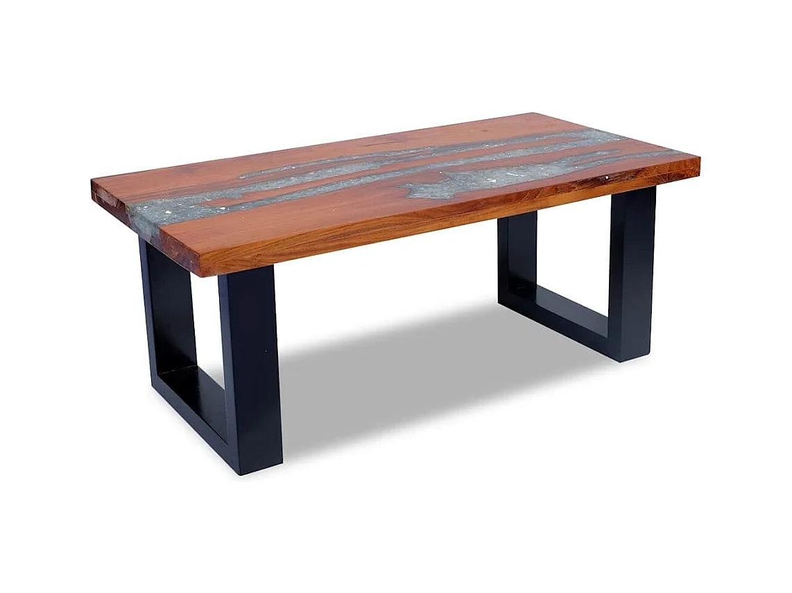 Table basse Teck Résine 100x50 cm