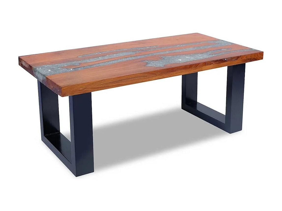 Table basse Teck Résine 100x50 cm