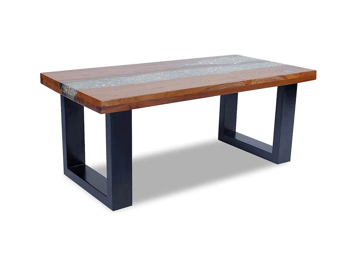 Table basse Teck Résine 100x50 cm