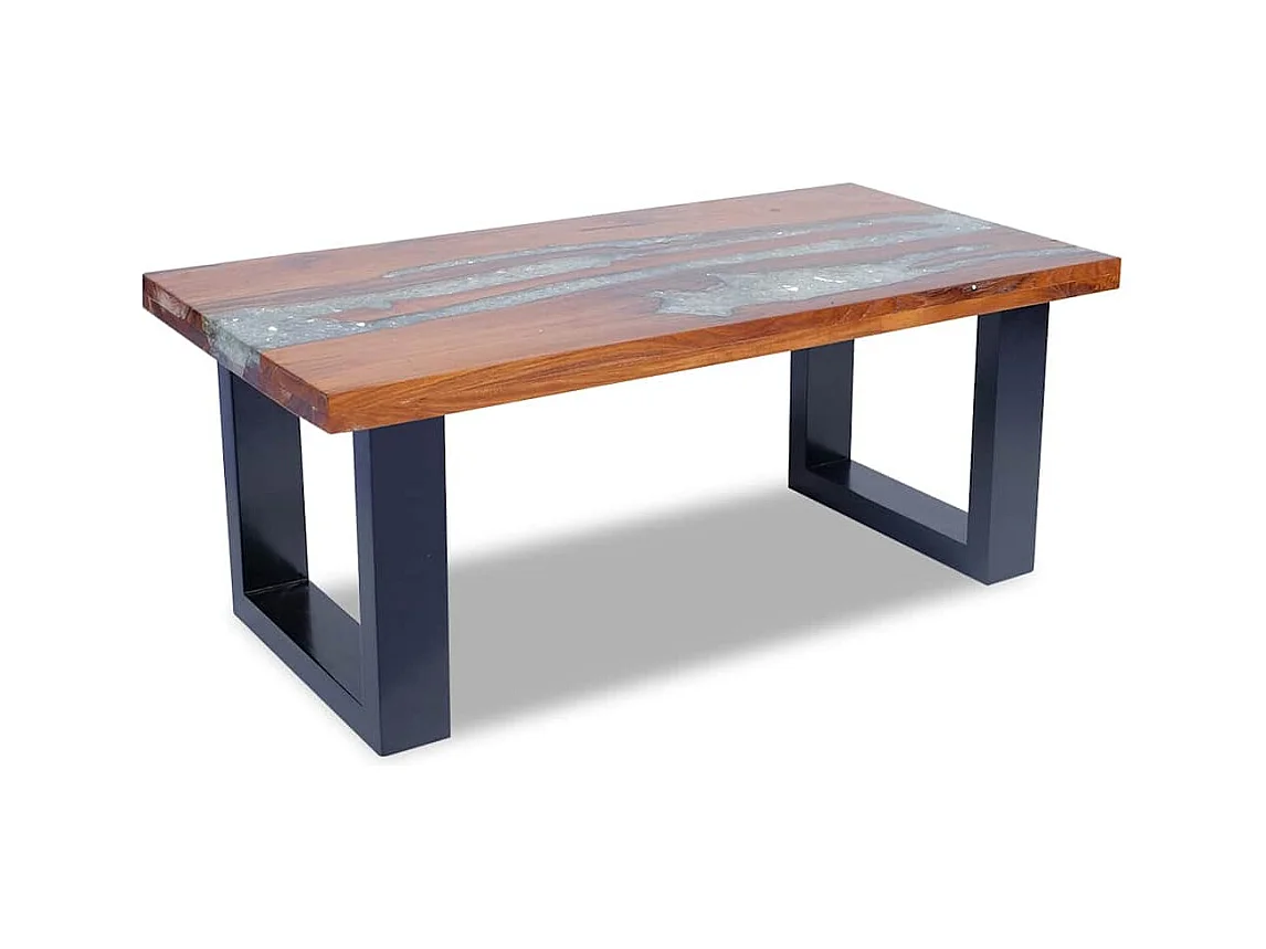 Table basse Teck Résine 100x50 cm
