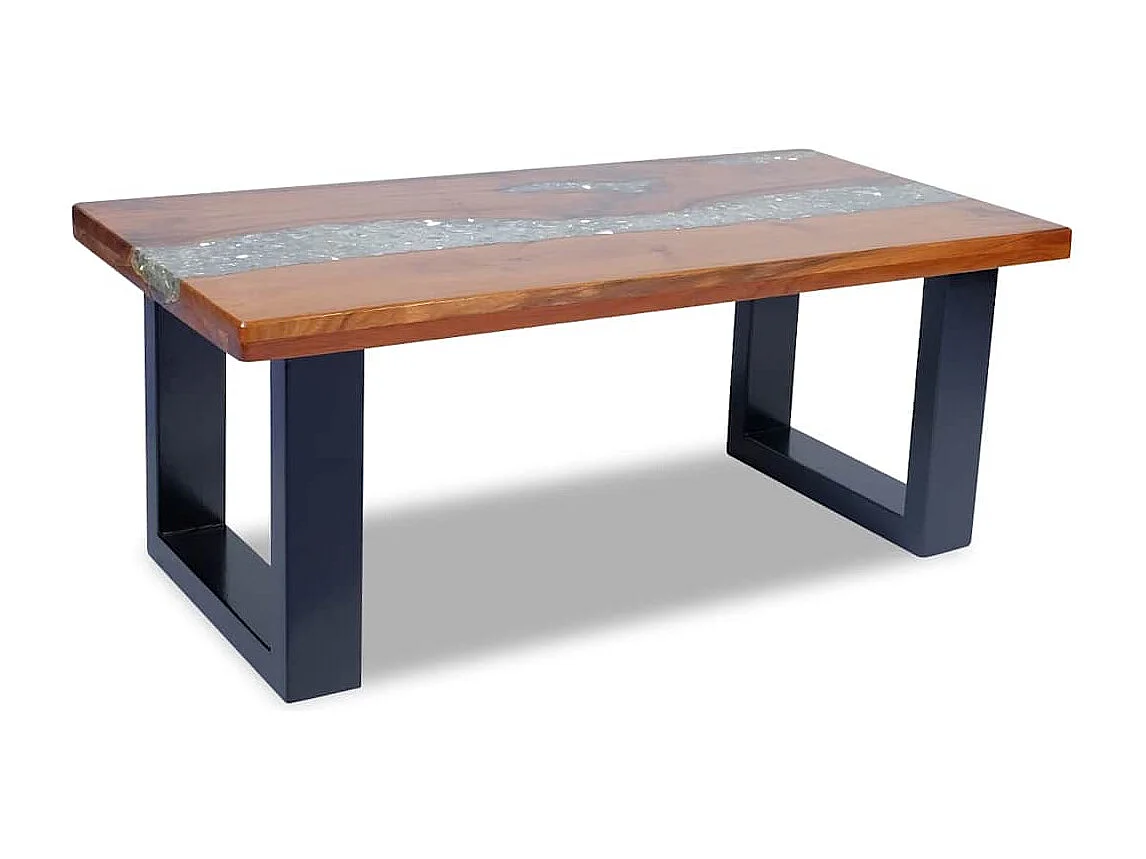 Table basse Teck Résine 100x50 cm
