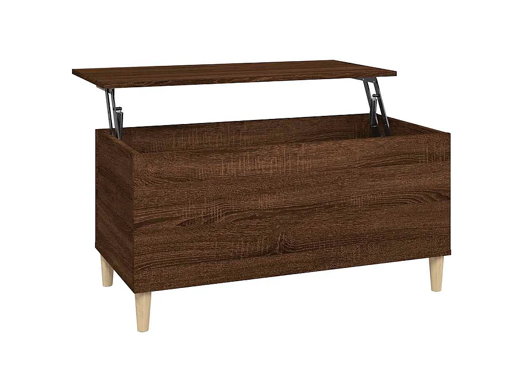 Salontafel 90x44,5x45 cm bewerkt hout bruin eikenkleur