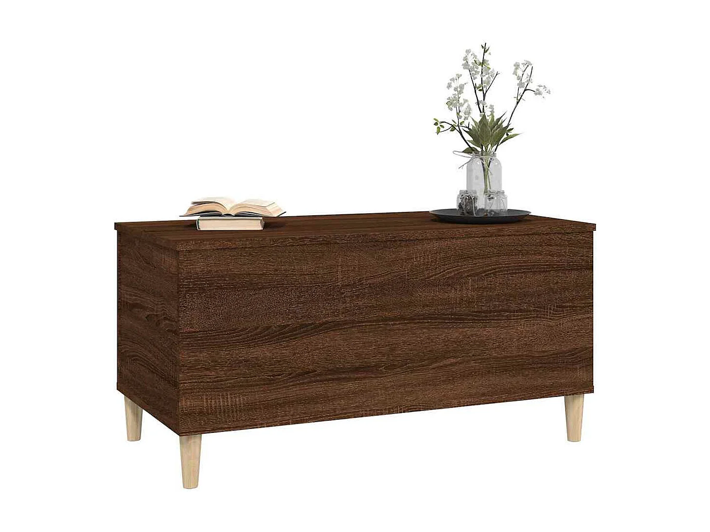 Salontafel 90x44,5x45 cm bewerkt hout bruin eikenkleur