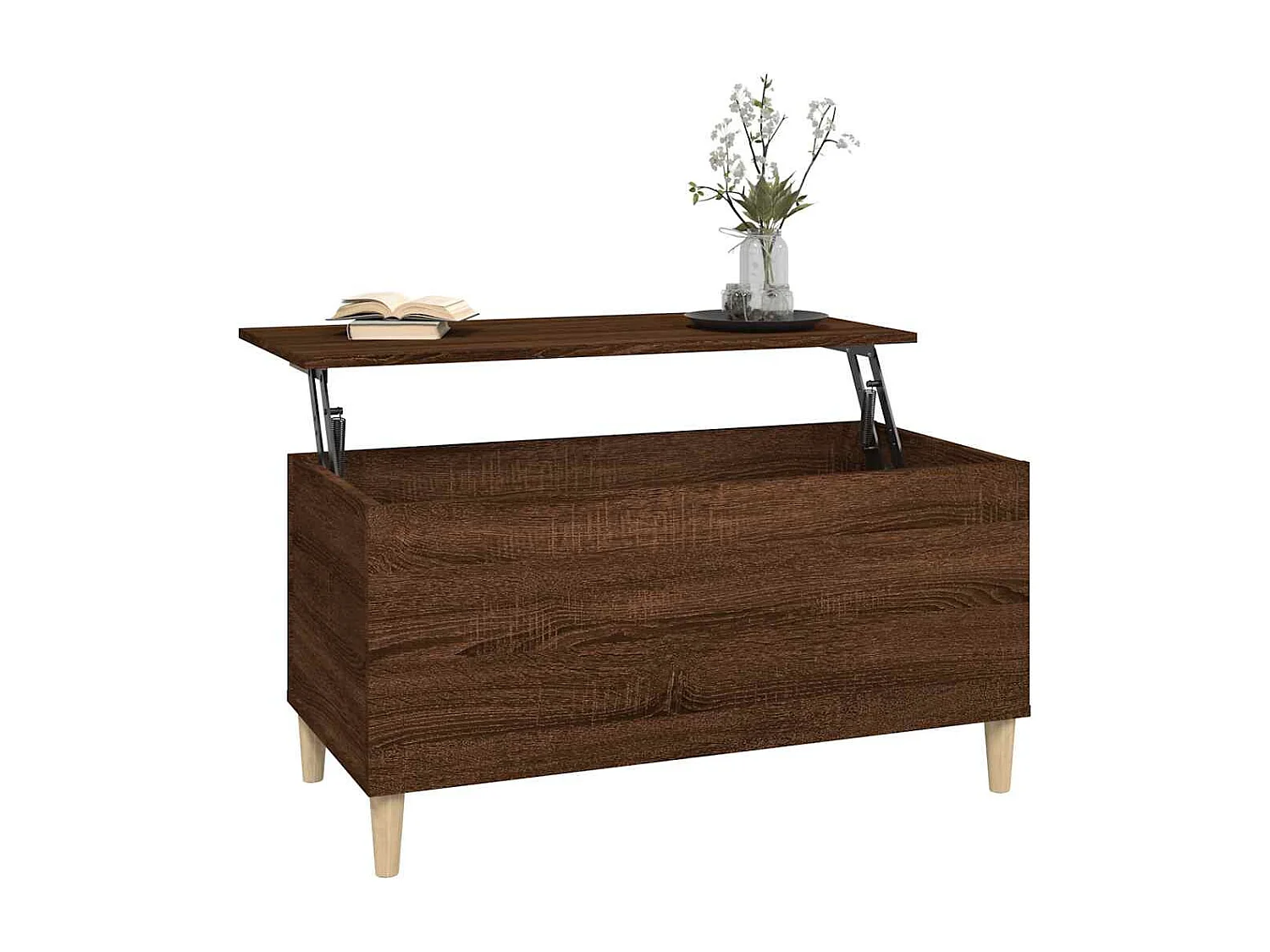 Salontafel 90x44,5x45 cm bewerkt hout bruin eikenkleur