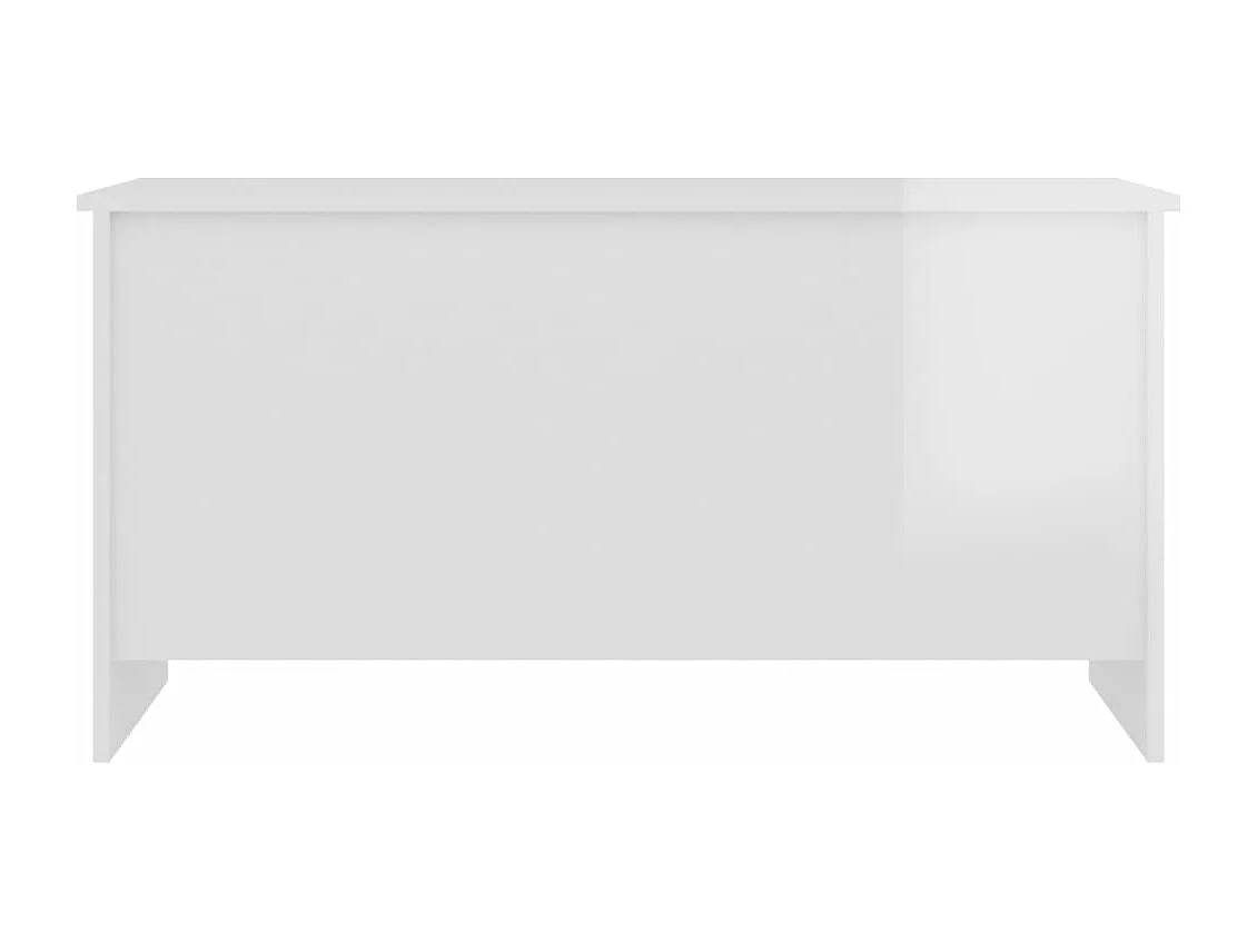 Table basse blanc brillant 102x55,5x52,5 cm bois d'ingénierie
