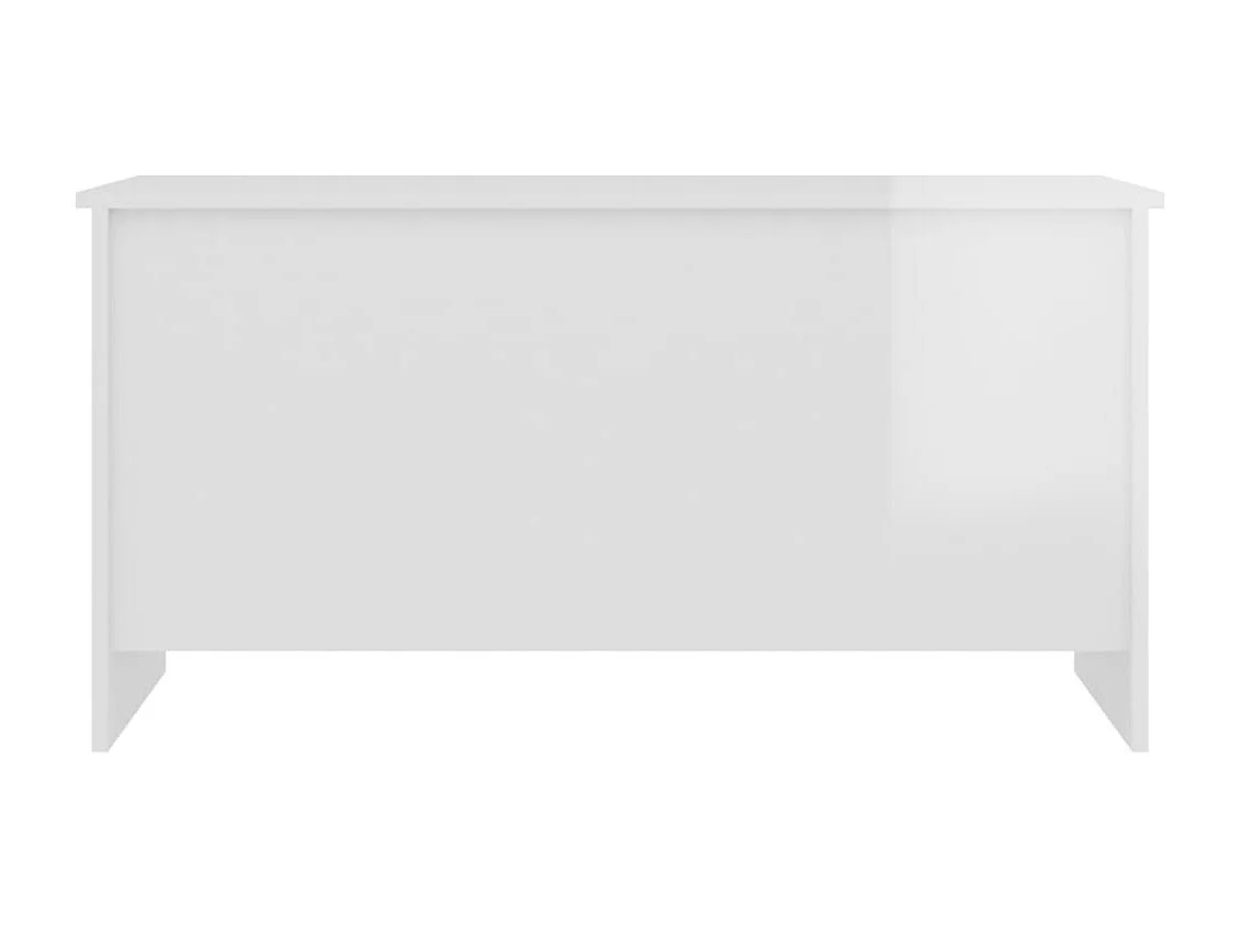 Tavolino Bianco Lucido 102x55,5x52,5 cm in Legno Multistrato