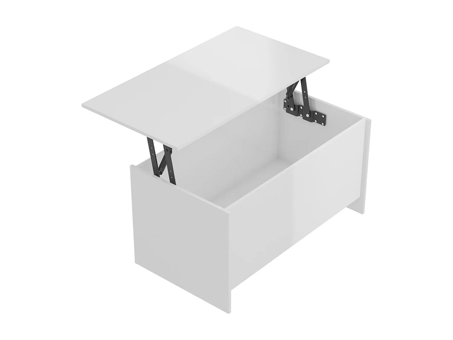 Tavolino Bianco Lucido 102x55,5x52,5 cm in Legno Multistrato