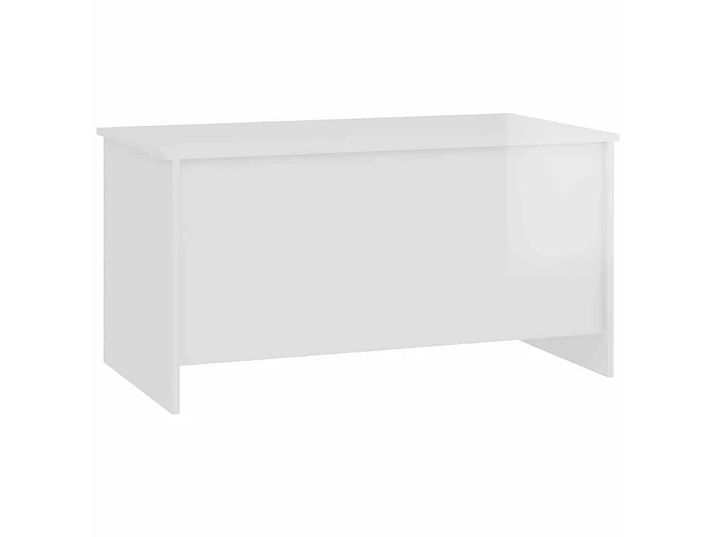 Table basse blanc brillant 102x55,5x52,5 cm bois d'ingénierie